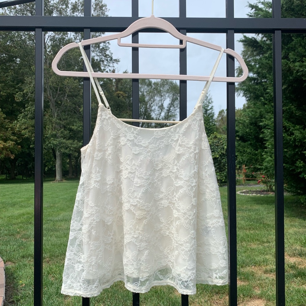 Lace White Flowy Top